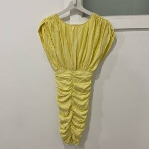 Zara draped yellow mini dress